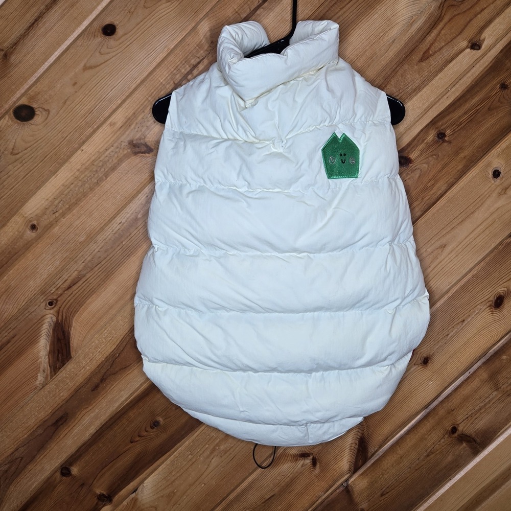Puppy Gallery Dog Puffer Vest Size 5XL Cream Snap Closure Warm Cozy